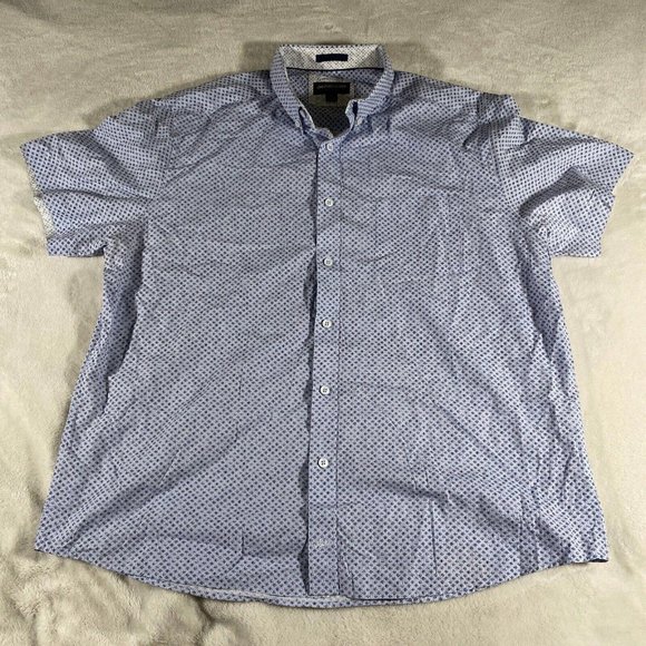 Johnston & Murphy Blue Patterned Casual Button Down Shirt - Picture 3 of 8